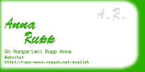 anna rupp business card